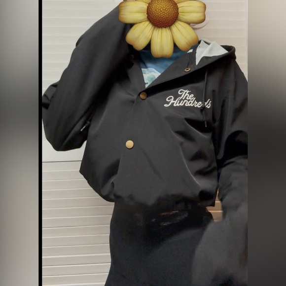 The Hundreds Slant Logo Coach Jacket Windbreaker Hoodie Button Up Size Small - Picture 10 of 10